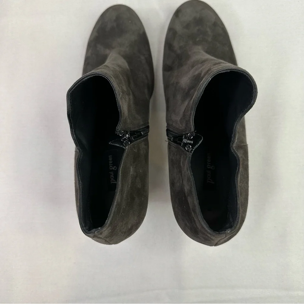 Paul Green Suede Ankle Bootie Charcoal Gray 8.5